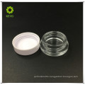 5ml empty clear cosmetic glass jar with white plastic cap